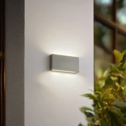 Lindby Terrassebelysning|Væglamper > udendørs LED-væglampe Jarte, grå, metal, 17 cm, IP54