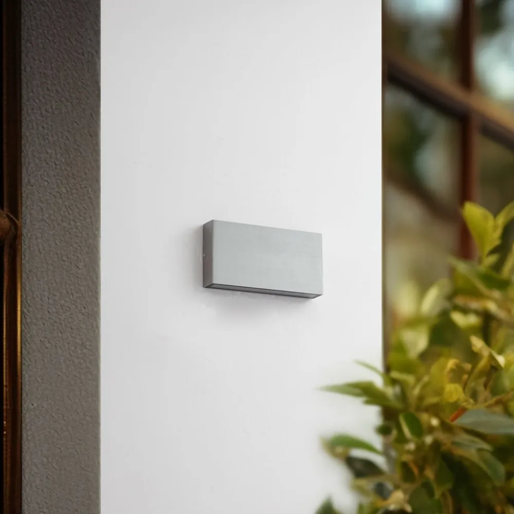 Lindby Terrassebelysning|Væglamper > udendørs LED-væglampe Jarte, grå, metal, 17 cm, IP54