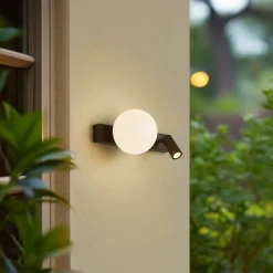 Lindby Væglampe Med Sensor|Terrassebelysning > udendørs LED-væglampe Larcie, 35 cm, 2 lyskilder, aluminium, sensor