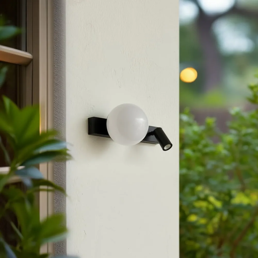 Lindby Væglampe Med Sensor|Terrassebelysning > udendørs LED-væglampe Larcie, 35 cm, 2 lyskilder, aluminium, sensor