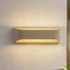 Terrassebelysning|Væglamper ^ Lindby udendørs LED-væglampe Lenore, beige, metal, 36,5 cm