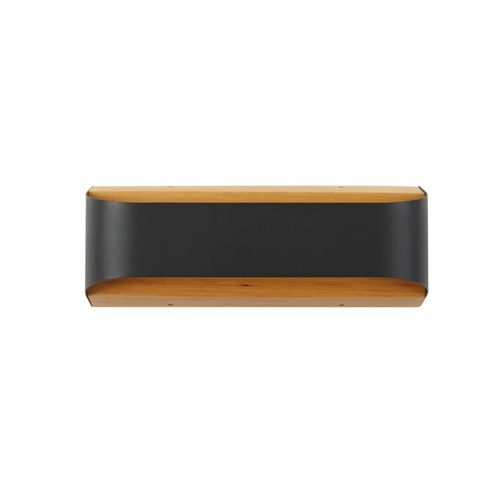 Terrassebelysning|Væglamper ^ Lindby udendørs LED-væglampe Lenore, sort, metal, 36,5 cm