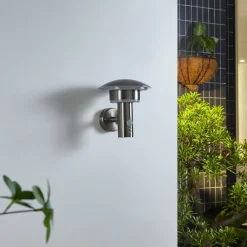 Væglampe Med Sensor|Terrassebelysning ^ Lindby udendørs LED-væglampe Lillie, sensor, højde 19 cm