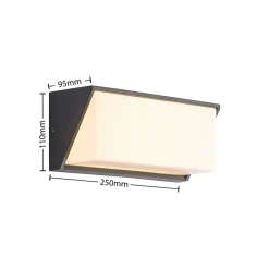 Væglamper ^ Lindby udendørs LED-væglampe Malim, 25 cm, antracit, IP65