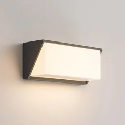 Væglamper ^ Lindby udendørs LED-væglampe Malim, 25 cm, antracit, IP65
