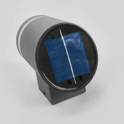 Solcellelamper|Terrassebelysning ^ Lindby udendørs LED-væglampe Melinda, 9 cm, stål