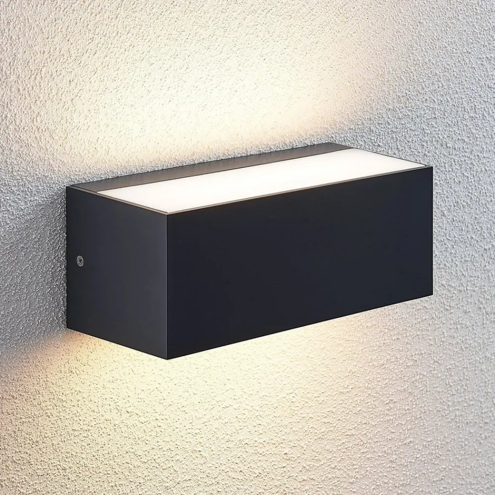 Terrassebelysning|Væglamper ^ Lindby udendørs LED-væglampe Nienke, 23 cm, saltvandsresistent, IP65