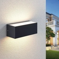 Terrassebelysning|Væglamper ^ Lindby udendørs LED-væglampe Nienke, 23 cm, saltvandsresistent, IP65