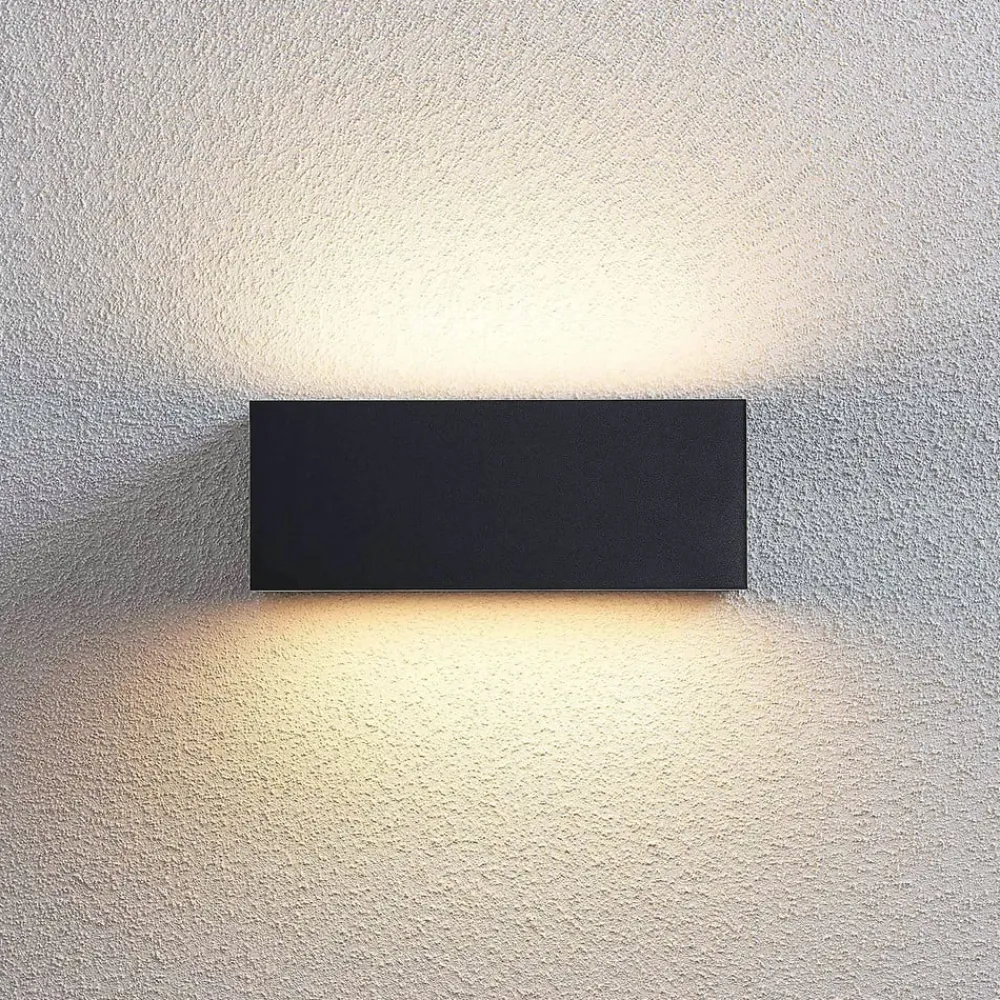 Terrassebelysning|Væglamper ^ Lindby udendørs LED-væglampe Nienke, 23 cm, saltvandsresistent, IP65