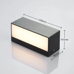 Terrassebelysning|Væglamper ^ Lindby udendørs LED-væglampe Nienke, 23 cm, saltvandsresistent, IP65