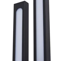 Lindby Terrassebelysning|Væglamper > udendørs LED-væglampe Sakari, sort, aluminium, højde 59 cm