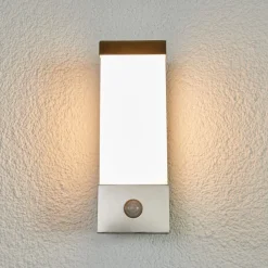 Væglampe Med Sensor|Væglamper ^ Lindby udendørs LED-væglampe Severina, 25 cm, sensor, stål