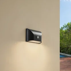 Lindby Terrassebelysning|Væglamper > udendørs LED-væglampe Siana, sort, pc, sensor