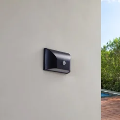 Lindby Terrassebelysning|Væglamper > udendørs LED-væglampe Siana, sort, pc, sensor
