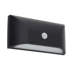 Lindby Terrassebelysning|Væglamper > udendørs LED-væglampe Siana, sort, pc, sensor