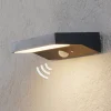 Lindby Solcelle Lampe Med Sensor|Væglampe Med Sensor > udendørs LED-væglampe til udendørs vægmontering Maresia, sensor, antracit