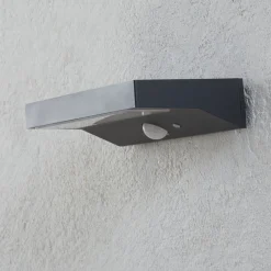 Lindby Solcelle Lampe Med Sensor|Væglampe Med Sensor > udendørs LED-væglampe til udendørs vægmontering Maresia, sensor, antracit