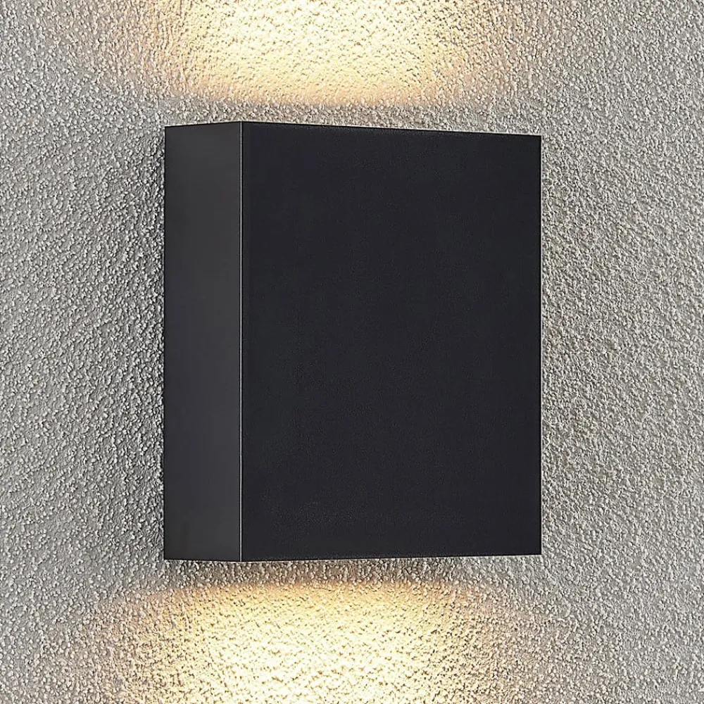 Terrassebelysning ^ Lindby udendørs LED-væglampe Ugar, 13 cm, antracit, op/ned
