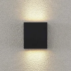 Terrassebelysning ^ Lindby udendørs LED-væglampe Ugar, 13 cm, antracit, op/ned