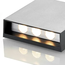 Terrassebelysning ^ Lindby udendørs LED-væglampe Ugar, 13 cm, antracit, op/ned