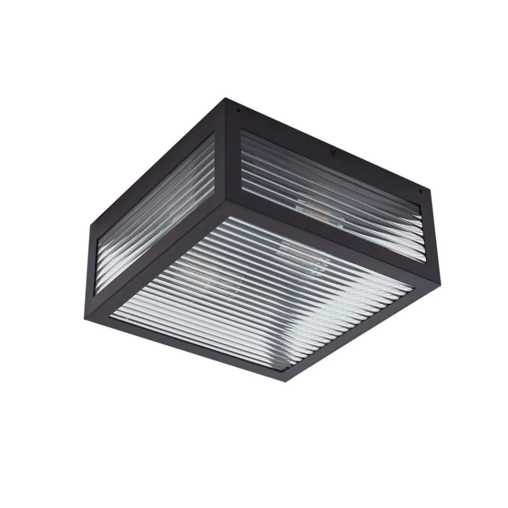 Lindby Udendørs Loftlamper > udendørs loftlampe Bolgar, sort, metal, glas