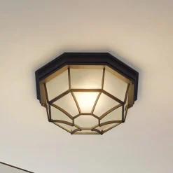 Lindby Udendørs Loftlamper > udendørs loftlampe Idril, antracit, metal, Ø 26,5 cm