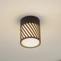 Udendørs Loftlamper ^ Lindby udendørs loftlampe Lurinda, 10,5 cm, sort, aluminium,