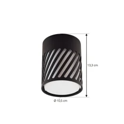Udendørs Loftlamper ^ Lindby udendørs loftlampe Lurinda, 10,5 cm, sort, aluminium,