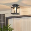 Lindby Terrassebelysning|Udendørs Loftlamper > udendørs loftlampe Mandus, sort, stål, 22 cm