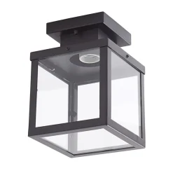 Lindby Terrassebelysning|Udendørs Loftlamper > udendørs loftlampe Mandus, sort, stål, 22 cm