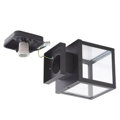 Lindby Terrassebelysning|Udendørs Loftlamper > udendørs loftlampe Mandus, sort, stål, 22 cm