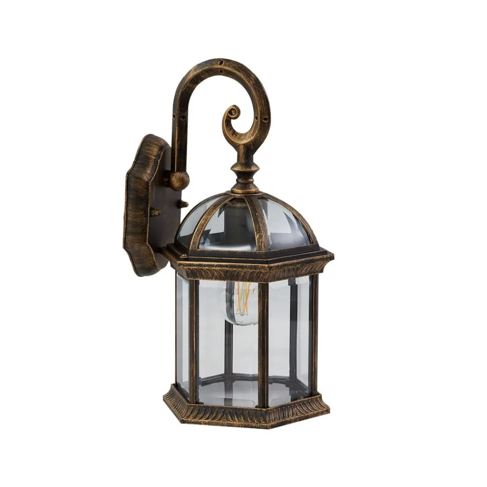 Lindby Væglamper > udendørs væglampe Adelisa, guld antik, aluminium, højde 39 cm