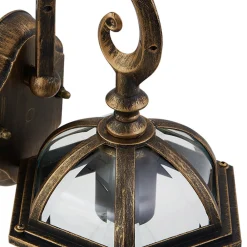 Lindby Væglamper > udendørs væglampe Adelisa, guld antik, aluminium, højde 39 cm