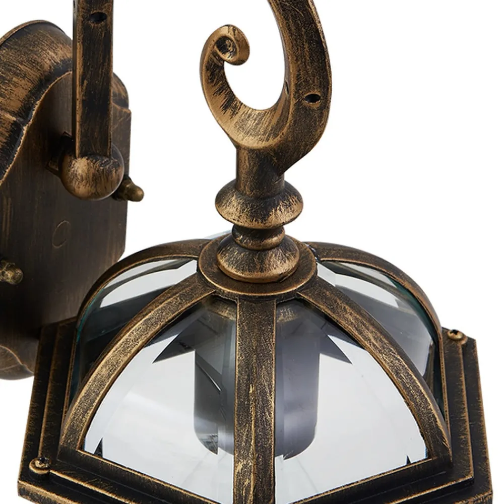 Lindby Væglamper > udendørs væglampe Adelisa, guld antik, aluminium, højde 39 cm