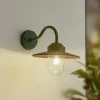 Væglamper ^ Lindby udendørs væglampe Bilma, grøn, glas, 29 cm høj
