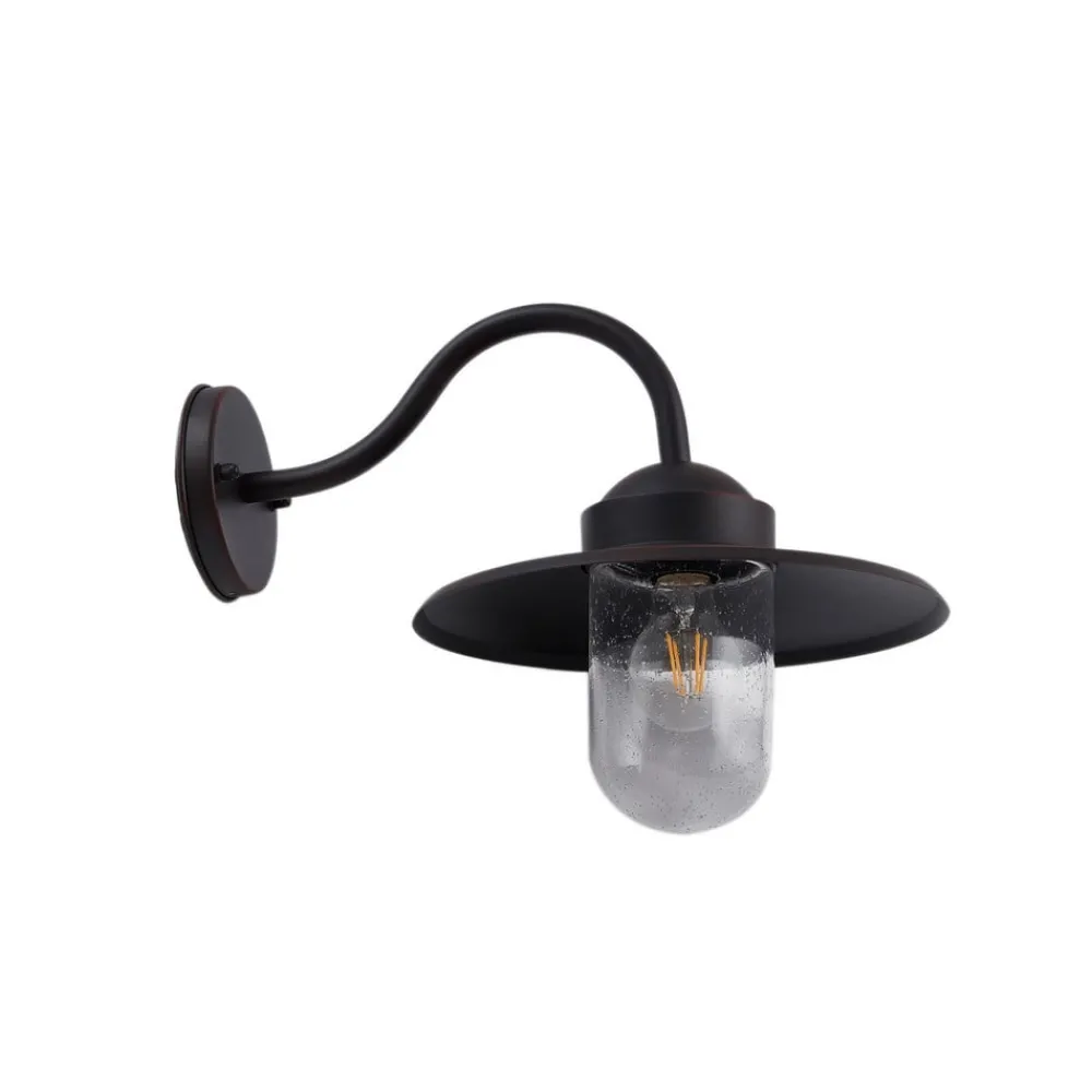 Lindby Terrassebelysning|Væglamper > udendørs væglampe Bilma, rustfarvet, glas, 29 cm