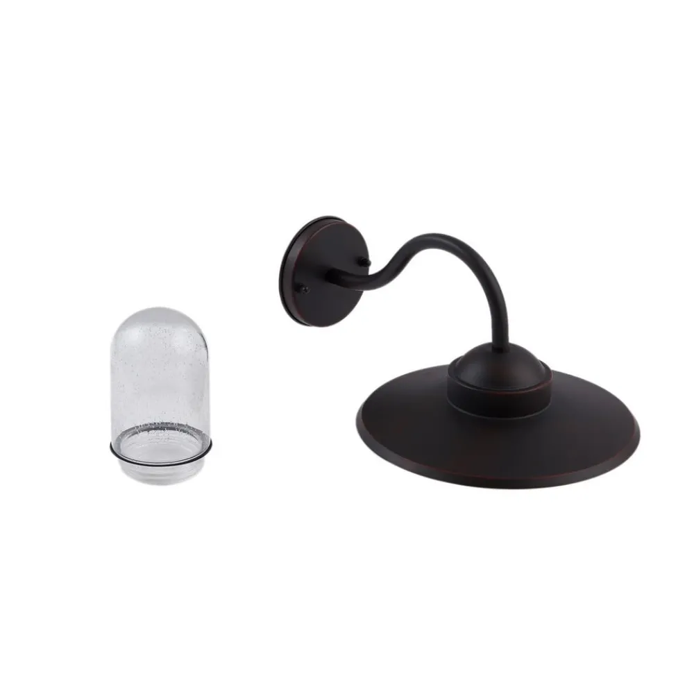 Lindby Terrassebelysning|Væglamper > udendørs væglampe Bilma, rustfarvet, glas, 29 cm