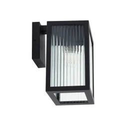 Lindby Terrassebelysning|Væglamper > udendørs væglampe Bolgar, sort, metal, glas, 15 cm