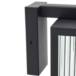 Lindby Terrassebelysning|Væglamper > udendørs væglampe Bolgar, sort, metal, glas, 15 cm
