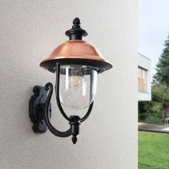 Lindby Terrassebelysning|Væglamper > udendørs væglampe Clint, kobber, op, saltvandsresistent