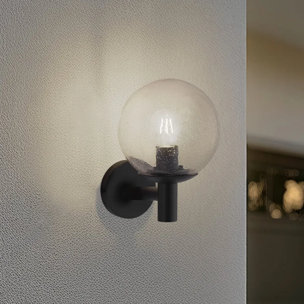 Lindby Terrassebelysning > udendørs væglampe Dangan, klar, glas, Ø 20 cm