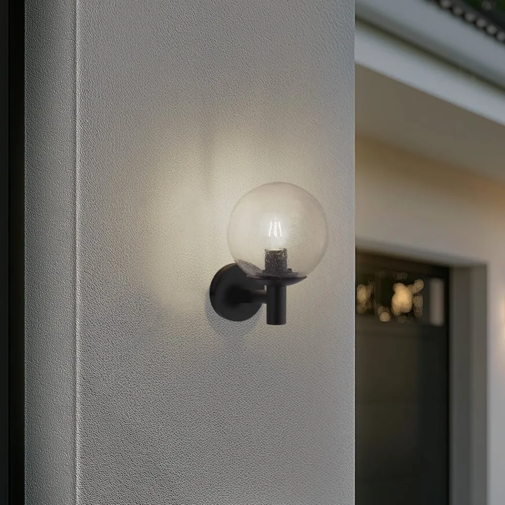 Lindby Terrassebelysning > udendørs væglampe Dangan, klar, glas, Ø 20 cm