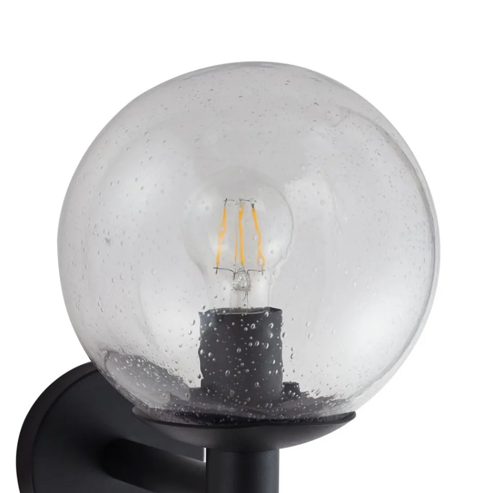 Lindby Terrassebelysning > udendørs væglampe Dangan, klar, glas, Ø 20 cm