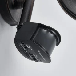 Lindby Væglampe Med Sensor|Terrassebelysning > udendørs væglampe Daphne, antik sort, sensor, E27