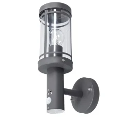 Væglampe Med Sensor|Terrassebelysning ^ Lindby Udendørs væglampe Djori, Sensor, antracit, stål