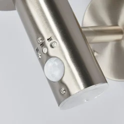 Væglampe Med Sensor|Terrassebelysning ^ Lindby udendørs væglampe Djori, sensor, aluminiumsfarvet, E27