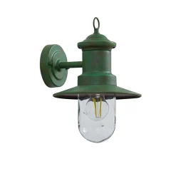 Lindby Terrassebelysning|Væglamper > udendørs væglampe Eloretta, 22 cm, grøn, glas, stål