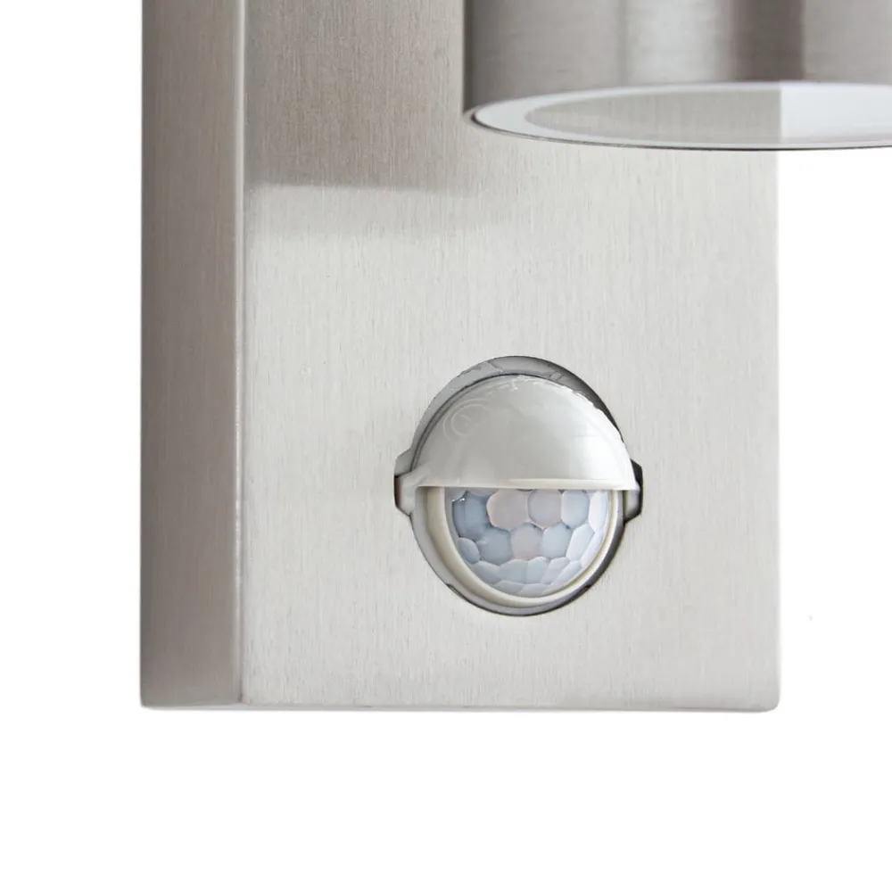 Lindby Væglampe Med Sensor|Terrassebelysning > udendørs væglampe Eyrin, højde 22 cm, stål, sensor