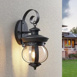 Lindby Terrassebelysning|Væglamper > udendørs væglampe Farley, 40 cm, mørkegrå, IP44, E27