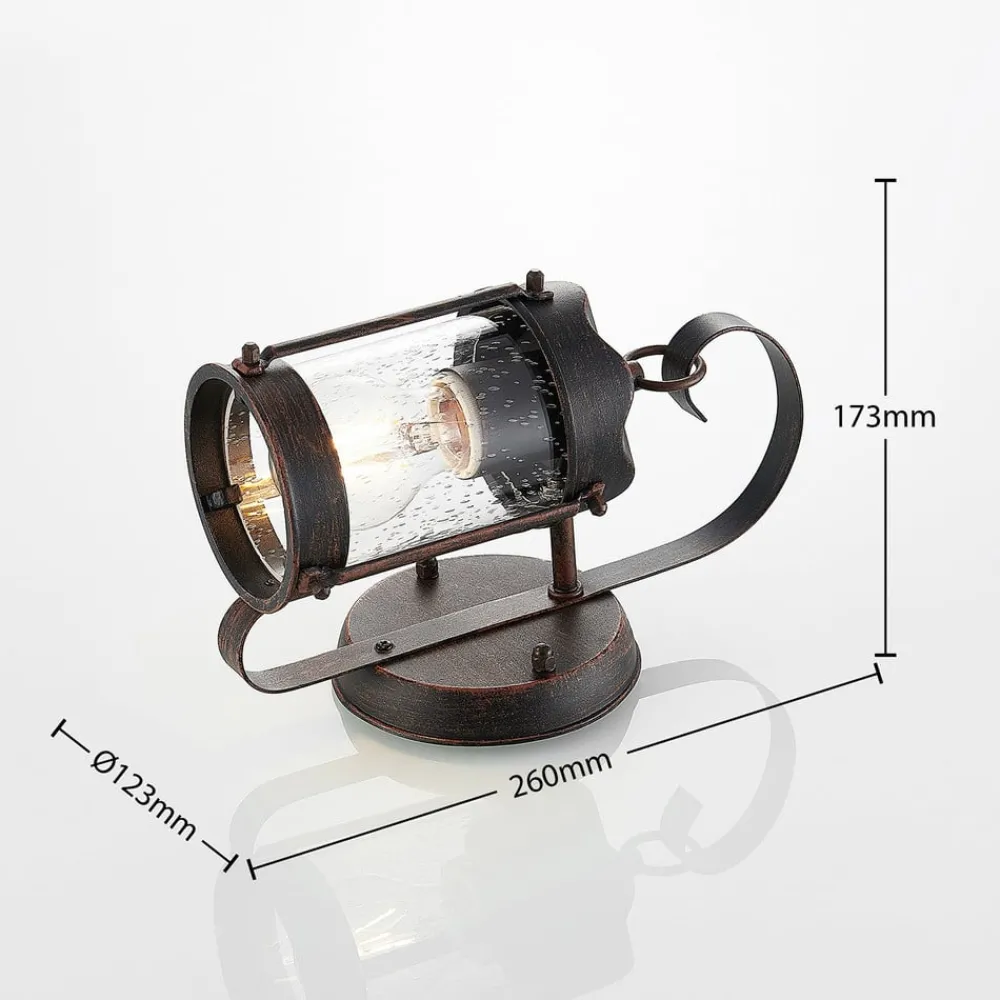 Lindby Terrassebelysning|Væglamper > udendørs væglampe Farly, rustbrun, aluminium, 17 cm